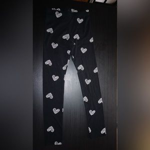 Old Navy junior Black Heart Patterned Leggings